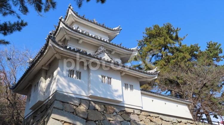 津城　丑寅櫓をイメージした模擬櫓 津城,安濃津城,輪郭式の写真素材