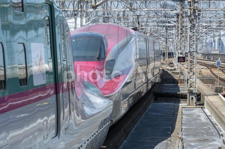秋田新幹線 E6系　青森新幹線 E5系 秋田,東北,新幹線の写真素材