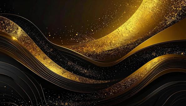 ブラックゴールドの金属の曲線美　背景の写真