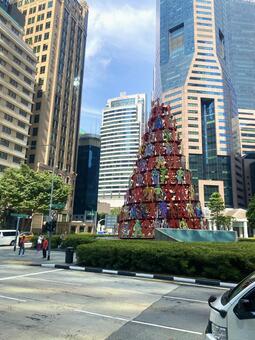 シンガポールの街並み ビル,交差点,ビジネスの写真素材