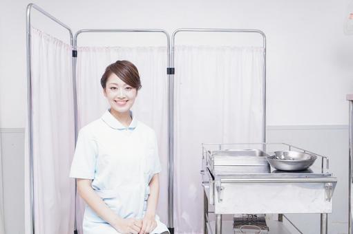 病院で働く看護師 ドクター,白バック,ホスピタルの写真素材