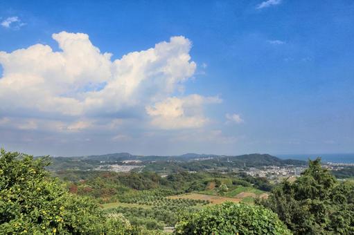 蒼い空と白い雲の写真