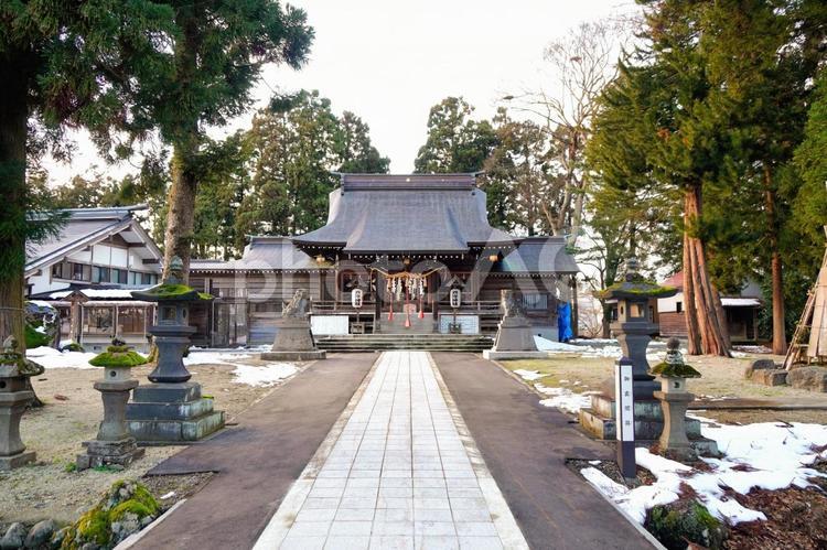 山形県の新庄城本丸跡にある戸澤神社 新庄,神社,史跡の写真素材