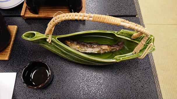 骨酒 骨酒 骨酒,鮎,ニジマスの写真素材