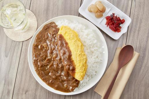 オムレツカレー オムレツカレー オムカレー,カレーライス,オムレツの写真素材