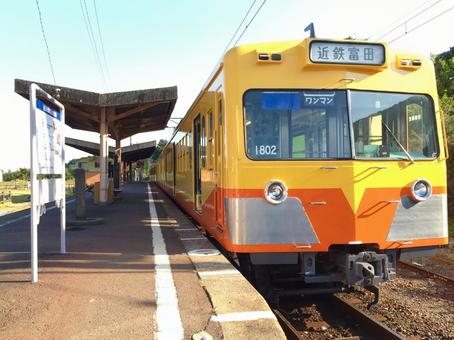 三岐鉄道三岐線の西藤原駅 三岐鉄道,三岐線,三重の写真素材