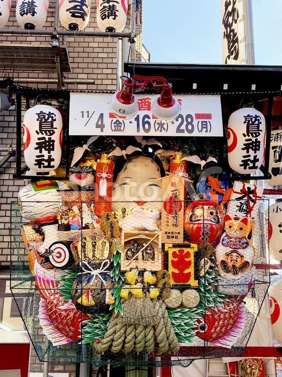 東京風景・鷲神社 鷲神社,酉の市,お酉様の写真素材