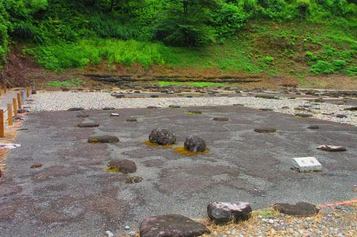 福井県-一乗谷朝倉氏遺跡-朝倉館跡 福井県-一乗谷朝倉氏遺跡-朝倉館跡 一乗谷,朝倉氏遺跡,遺跡の写真素材