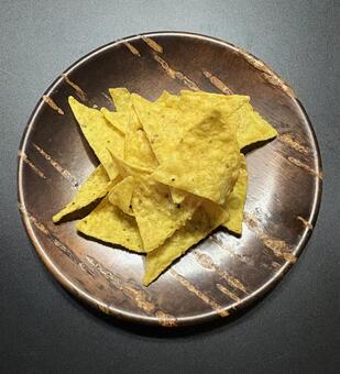 R7.12.03　トルティアチップス お菓子,おやつタイム,コーヒータイムの写真素材