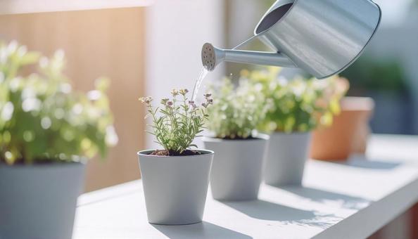 鉢植えでハーブを栽培 鉢植えでハーブを栽培の写真