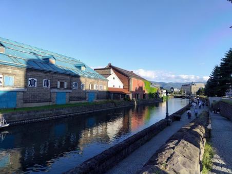 穏やかな午後の小樽運河 小樽,運河,北海道の写真素材