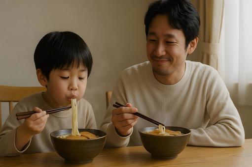 父子のうどん時間 父子のうどん時間の写真