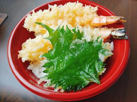 海老天丼 海老天丼,えび天,天ぷらの写真素材
