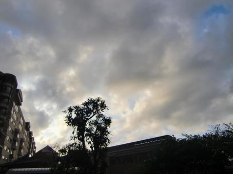 夕暮れの雲-2 夕暮れ,空,雲の写真素材