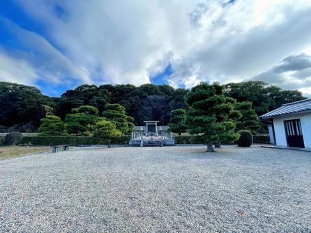 景行天皇陵の拝所 古墳,渋谷向山古墳,景行天皇の写真素材
