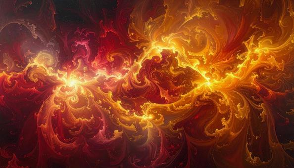 光の渦　幻想的フラクタルアートの写真