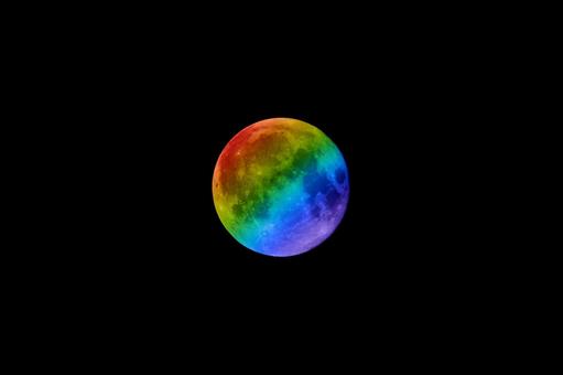Photo, mes, luna llena, arco iris, 