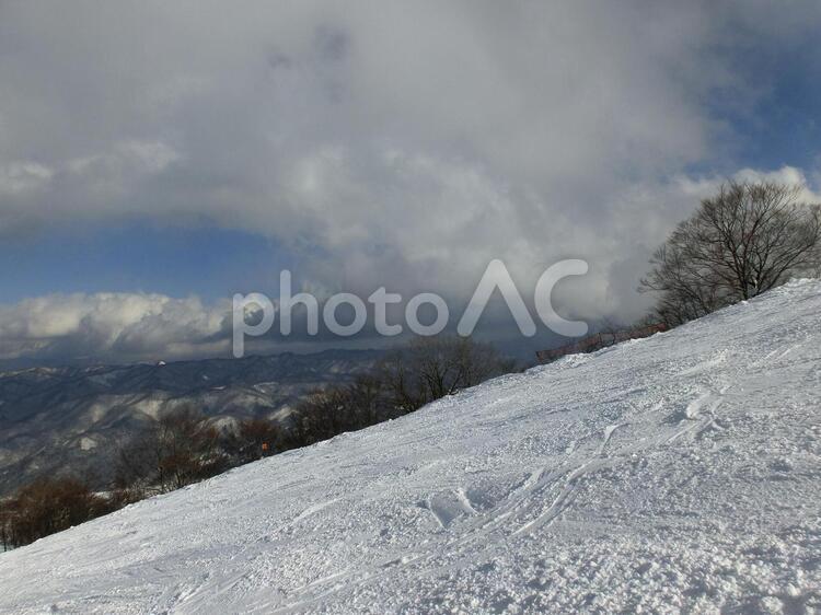 白馬五竜・Hakuba47スキー場の風景 スキー場,冬,雪の写真素材