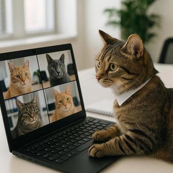 猫のオンライン会議 猫のオンライン会議の写真