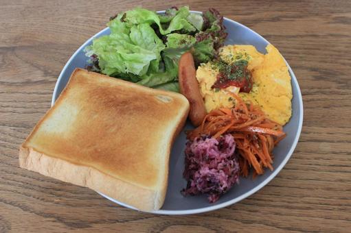 トーストのワンプレートランチ 食事,食べ物,洋食の写真素材