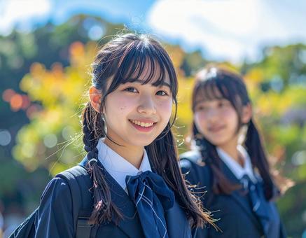 女子学生 横顔 9 女子学生 横顔 9の写真
