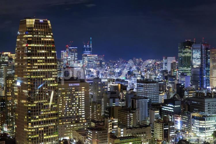 東京タワーから見た夜景 東京タワーから見た夜景,東京,夜景の写真素材