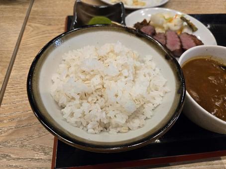 Photo, wheat, set meal, ox tongue, 