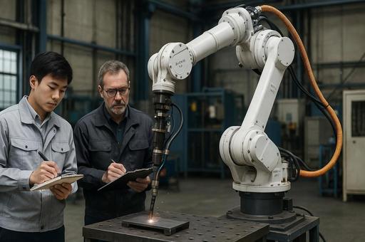 産業ロボット検査風景 産業ロボット検査風景の写真