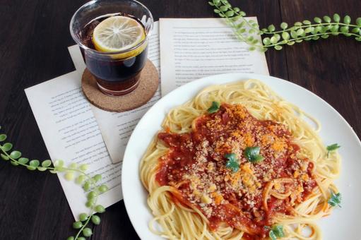手作りミートソースパスタ パスタ,ミートソース,料理の写真素材