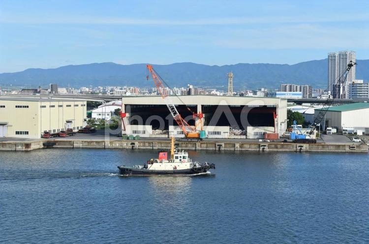 船上から見た風景 海,船,風景の写真素材