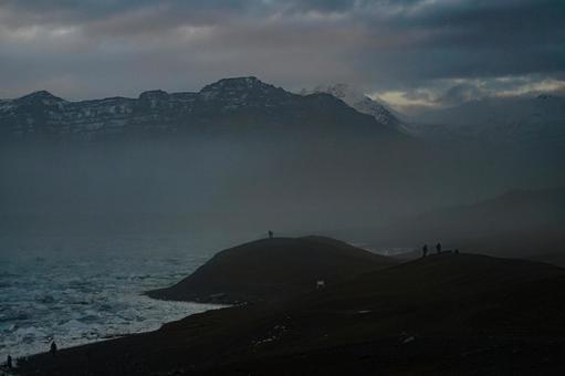 氷河の丘の風景 氷河,丘,山の写真素材