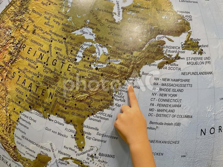 アメリカ 地図,地球儀,世界の写真素材