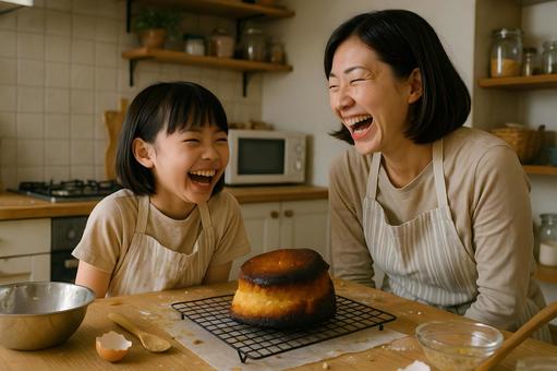 焼菓子を囲む笑顔 焼菓子を囲む笑顔の写真
