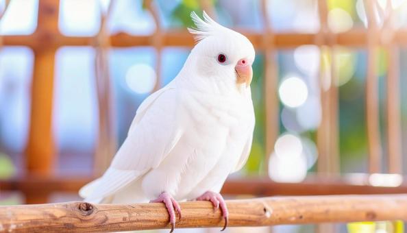 白くてふわふわの羽毛に包まれたオウム 白くてふわふわの羽毛に包まれたオウムの写真