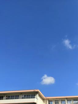 Beautiful blue sky and small clouds, JPG