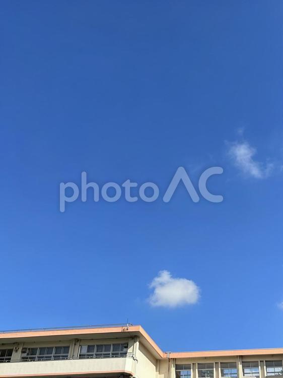 きれいな青空と小さい雲 きれい,青空,白い雲の写真素材