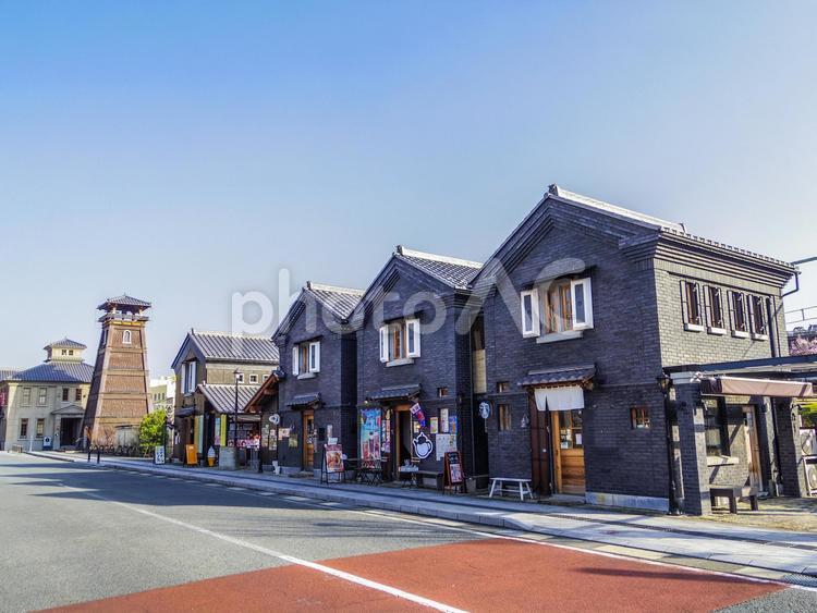 【山梨県】甲府市・甲州夢小路 甲州夢小路,時の鐘,甲府駅の写真素材