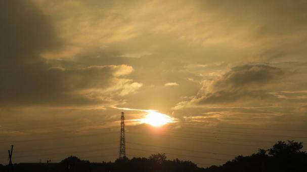 秋の夕焼け 秋の夕焼けの写真