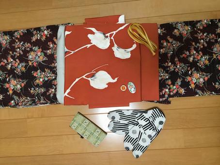 着物でお出かけ 着物でお出かけ 和服,着物,帯の写真素材