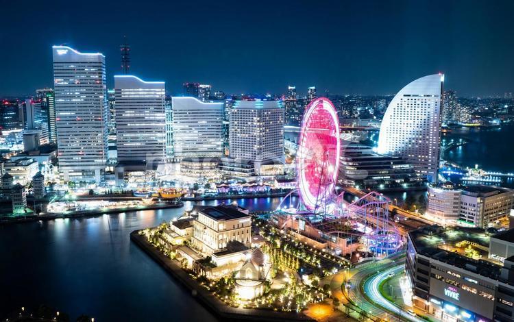 横浜みなとみらいの夜景 横浜,夜景,みなとみらいの写真素材