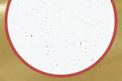 紙のテクスチャ（丸大礼紙金銀箔金赤） 和紙,金色,白の写真素材