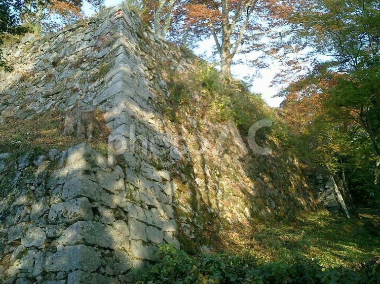 高取城の天守台石垣 高取城の写真素材