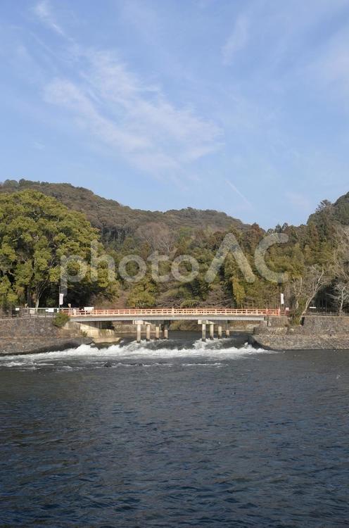 京都の宇治川と橋 京都,宇治,宇治川の写真素材