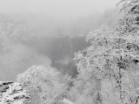日光華厳の滝 雪 日光華厳の滝 雪 華厳の滝,雪,冬の写真素材