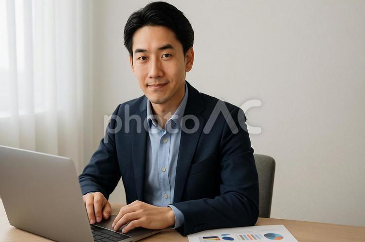 パソコンを使うWEBマーケター・ビジネス webマーケター,パソコン,ビジネスの写真素材