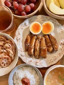 ガリバタチキン定食 ガリバタチキン定食 ご飯,夜ごはん,晩ごはんの写真素材