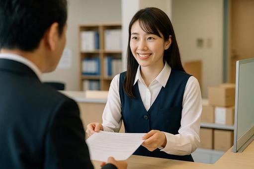 住民からの問い合わせに対応する窓口職員 住民からの問い合わせに対応する窓口職員の写真