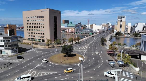 釧路のロータリー 釧路,街並み,ロータリーの写真素材
