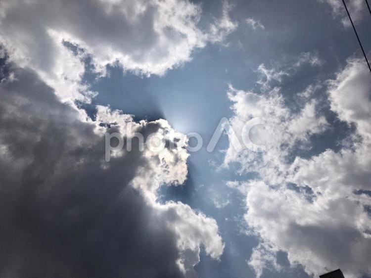 初夏の日差しと雲 夏,空,初夏の写真素材