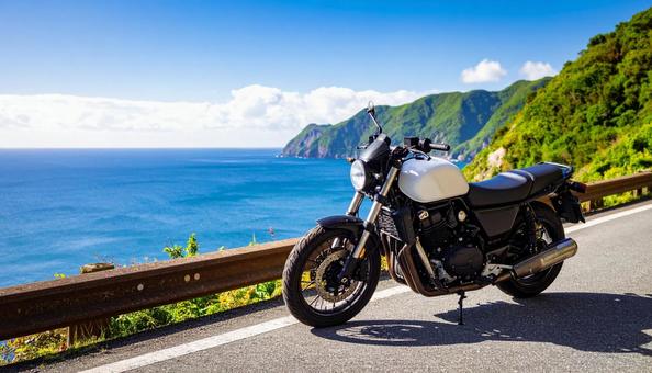 ツーリング中のバイクの写真